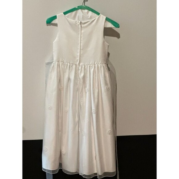 Cinderella White Embelished Sleeveless Communion or Flower Girl Dress Size 7 - Picture 4 of 8
